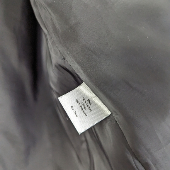 Talbots Blazer 12 Large Tweed Black White One Button Cuffed Cotton Crop Pleated - Picture 11 of 13